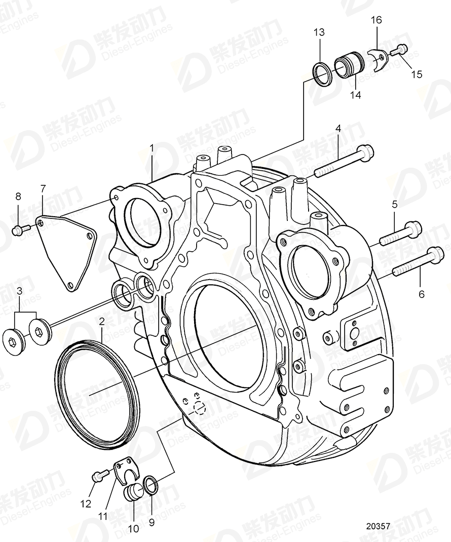 VOLVO Flange screw 966364 Drawing